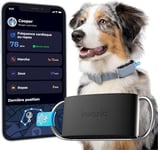 Invoxia Minitailz - Traceur GPS & Santé n°1 pour Chien - Alertes Anti-Fugue, Scan respiratoire - Localisation Temps réel, Rechargeable USB, Zone et Clôture Virtuelle - Mini Tracker sur Collier S-XL