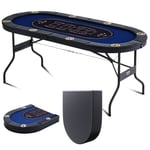 VEVOR Table de Poker Casino Ovale Pliable 183 cm 8 Joueurs Blackjack Texa Holdem