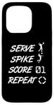 Coque pour iPhone 15 Pro Service Spike Score Repeat - Volleyball