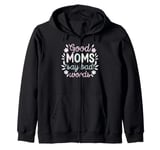 Good Moms Say Bad Words Funny Saying Women Graphic Zip Hoodie