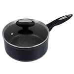 Zyliss E980140 Ultimate Non-Stick Saucepan with Lid, 20 cm/2.6 Litre, Forged Aluminium, Black, Rockpearl Plus Non-Stick Technology, Suitable for All Hobs Including Induction