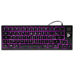 Onlan - CA-50 Clavier Gamer Compacte Membrane TKL 64 Touches Anti Ghosting Rétro-Eclairage Violet USB