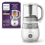 Philips Avent - Robot cuiseur vapeur-mixeur 4 en 1 pour bébé, cuisez à la vapeur, mixez, décongelez, réchauffez, passe au lave-vaisselle, modèle SCF883/01