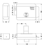 Yale Serrure électrique à appliquer pour portails Y68000402 Gauche, Acier Peint, entrée 60 mm