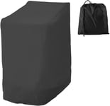 Housse De Chaise/Fauteuil Jardin Empilable, Exterieur, En Tissu Oxford 210d Imperméable, Protege, Balcon Anti-Uv/Pluie 114x85x65cm (Noir)