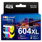 GPC Image Printer Cartridges 604 604XL Compatible with Epson 604 Ink Cartridges Multipack for Epson XP2200 Ink Cartridges XP3200 XP4200 XP3205 XP4205 Workforce WF-2930 WF-2935 WF-2910 (4 Pack)