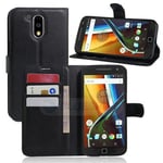 Moto G4/G4Plus      Pu Wallet Case    [Black]