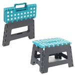 Beldray LA032289FEU6 Tabouret Pliant - Petit Marchepied avec Poignée de Transport, Léger/Portable en Plastique Robuste, Pliable/Compact pour Le Rangement, Max. 150KG, Bricolage/Nettoyage, Bleu/Gris