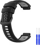 Silikonband till Garmin Forerunner 220/230/235/620/630/735XT, Grå/svart