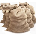 60 x 40 cm)5 Sacs toile de jute - Sac jute pomme de terre – Sac a patate conservation – Anti inondation, Marron