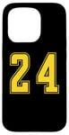 Coque pour iPhone 15 Pro Jaune Numéro 24 Équipe Junior Sports Uniforme Numéroté