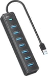 Hub USB 3.0, 7 Ports Hub USB 3.0 5 Gbps Adaptateur Multiport Portable, Hub USB pour MacBook Air Por Windows/Mac OS, clé USB Linux, Disque Dur Mobile