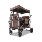 Chariot de jardin pliable Fuxtec Family Cruiser - homologué EN-1888 Banquettes amovibles 4 places - Marron