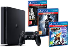 Console Sony Playstation 4 Slim Hits Pack Uncharted 4 The Last Of Us Remastered Ratchet Clank