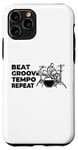 Coque pour iPhone 11 Pro Tambour Musique Motivation Rock Artiste