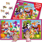 Magnetic Puzzles For 3 4 Year Olds - 48 Pieces Travel Puzzle Games For Kids by QUOKKA - Cats and Dogs Car & Plane Activities For Kids - Toys For Long Journeys 4 5 6 yo Boys & Girls