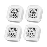 4 Thermometre Interieur Hygromètre Intérieur,Mini Hygromètre Thermomètre Extérieur Digital Thermomètre Intérieur Pour Maison Terrarium Chambre Bébé Couveuse Cave Vestiaire Etc