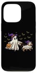 Coque pour iPhone 13 Pro Halloween Ghost Walking Dog Lover Cadeau Mignon Saison