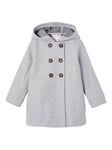 Vertbaudet Manteau pour fille avec capuche, aspect laine, Gris mélangé, 98-104