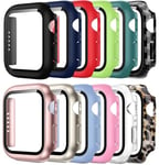 [Lot de 12] Coque avec Protection D'écran Compatible avec Apple Watch SE Series 6 5 4 40 mm, Pocoukate étui de Protection Complète, Film en Verre Trempé Intégré Haute Sensibilité pour iWatch 40mm