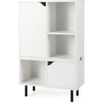 Bibliothèque Autoportante Moderne, Étagère Réglable, Meuble Rangement avec 3 Cubes et 2 Armoires Empilables, 2 Kits Anti-basculement pour Salon,