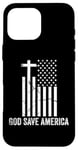 iPhone 16 Pro Max God Save America Sign,God American Flag Jesus Save America Case