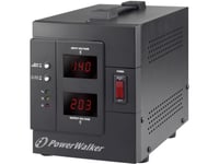 Powerwalker Avr 2000/Siv - Automatisk Spänningsregulator - Ac 230 V - 1600 Watt - 2000 Va - Utgångskontakter: 2 - Svart