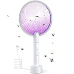 Senelux Electric Fly Swatter, Bug Zapper 2in-1 Racket Fly Killer USB Rechargeable Fly Zapper, Electric Insect Killer for Indoor and Outdoor Pest Control