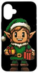 iPhone 16 Plus Festive Pixel Art Christmas Elf with Holiday Gifts for Kids Case