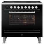 Ilve PI096WE3BK 90cm Roma Induction Single Oven Range Cooker In Gloss Black