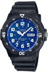 Casio MRW-200H-2B Analog Watch - Blue Dial, Black Resin Strap, 100M Water Resist