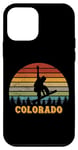 Coque pour iPhone 12 mini Colorado Vintage Sun Snowboard Snowboarder Retro Sunset