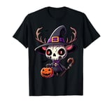 Scary Halloween Reindeer Witch Hat Costume Spooky Season T-Shirt