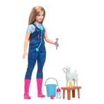 Barbie 65th Anniversary Doll & 10 Accessories, Farm Veterinarian Set with Blonde Vet Doll, Lamb with Moving Ears & More, HRG42