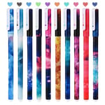 OFFCUP Stylos à Encre Gel, 10pcs Ensemble Stylom Encre Gel Color, 0.38mm Ciel Etoilé Stylos à Bille à Encre Gel pour Enfants, Filles, Garçon,écriture, Dessin, école, Anniversaire