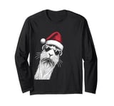 Guinea Pig Christmas Santa Hat Pajama Funny Xmas Long Sleeve T-Shirt