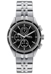 Breil Men's Watch Net Dial Mono-Color Black Movement Chrono Quartz and Silver Steel Bracelet EW0634