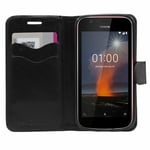 Coque Nokia Nokia 1 Etui Pochette Portefeuille Housse PU Cuir Porte-Cartes, Noir