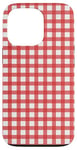 iPhone 13 Pro Red White Checkered Plaid Flannel Gingham Pattern Checker Case