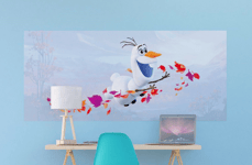 Olaf wall mural Disney Frozen wallpaper 202x90 kids bedroom poster picture blue