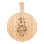 Crazy Tiger Man Stars Pizza Board Paddle Wooden Funny Animal