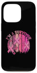 Coque pour iPhone 13 Pro Ruban rose « Im A Survivor » pour la sensibilisation au cancer du sein