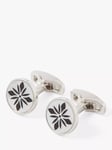 Simon Carter Tile Print Blue Mother of Pearl Cufflinks