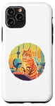 iPhone 11 Pro Cute Fit Orange Cat Sitting on Gym Lifting Bench Case