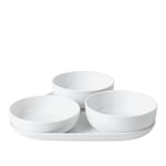 Royal Copenhagen - White Fluted Serveringsset 4 st - Uppläggningsfat - Vit