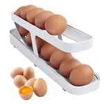 Egg Holder Rolling Storage Refrigerator Fridge Box Kitchen Container Home UK