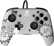 Manette filaire Pdp REMATCH Comic Attack pour Nintendo Switch/ Nintendo Switch Modèle OLED Gris et noir