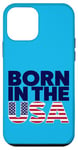 Coque pour iPhone 12 mini T-shirts graphiques fantaisie avec inscription « Proud Born In The USA »