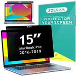 ZOEGAA Privacy Screen MacBook Pro 15 Inch(2016-2019), Magnetic Removable Anti Blue Light MacBook Pro 15 Inch Privacy Screen With Webcam Cover for Mac 15 in Laptop Model (A1707/A1990)