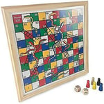 Snakes and Ladders Wooden Board Game Ideal For 2 - 6 players Suitable For Years